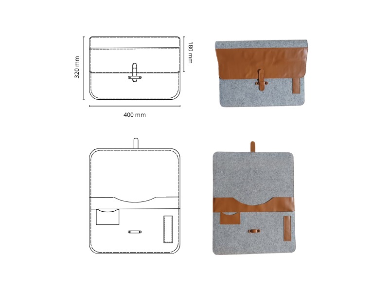  Housse d'ordinateur 15 pouces fermeture passant